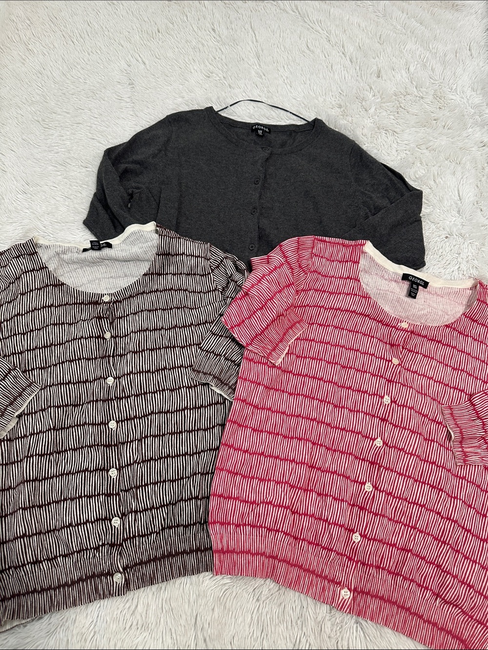 🥕 Bundle of 3 NWT George Lightweight Cardigan Sweaters